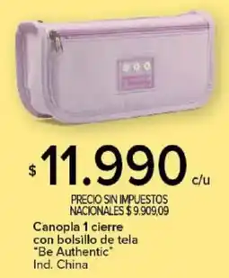 Carrefour Be authentic canopla 1 cierre con bolsillo de tela oferta