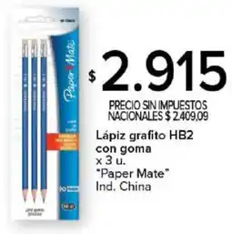 Carrefour Paper mate lápiz grafito hb2 con goma oferta