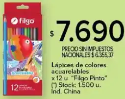 Carrefour Filgo pinto lápices de colores acuarelables oferta