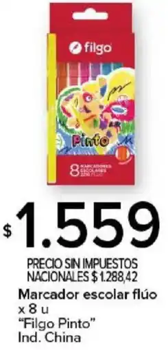Carrefour Filgo pinto marcador escolar flúo oferta