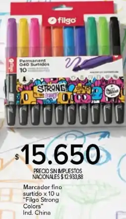Carrefour Filgo strong colors marcador fino surtido oferta