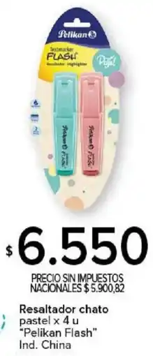 Carrefour Pelikan flash resaltador chato pastel oferta
