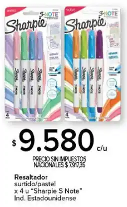 Carrefour Sharpie s note resaltador surtido/pastel oferta