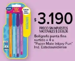 Carrefour Paper mate inkjoy fun bolígrafo punta fina surtido oferta