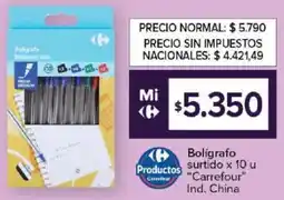 Carrefour Carrefour bolígrafo surtido oferta