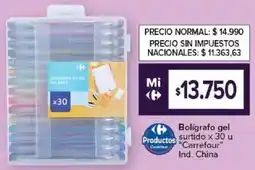 Carrefour Carrefour bolígrafo gel surtido oferta