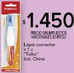 Carrefour Taiko lápiz corrector oferta