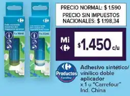 Carrefour Carrefour adhesivo sintético/ productos vinilico doble aplicador oferta