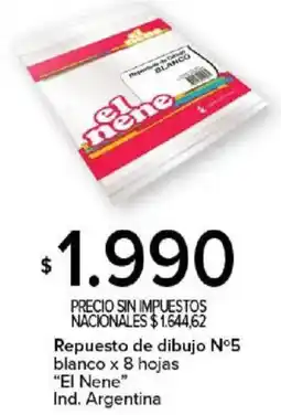 Carrefour El nene repuesto de dibujo n°5 blanco oferta