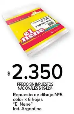 Carrefour El nene repuesto de dibujo n°5 color oferta