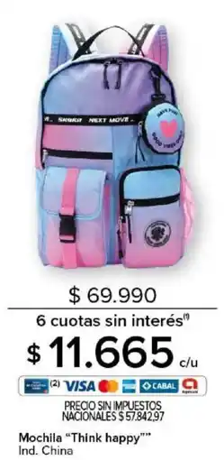 Carrefour Think happy mochila oferta