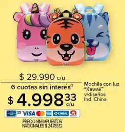 Carrefour Kawaii mochila con luz oferta