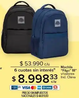 Carrefour Filgo mochila 18" oferta