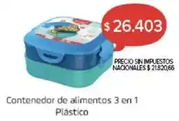 Carrefour Contenedor de alimentos 3 en 1 plástico oferta