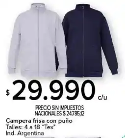 Carrefour Tex campera frisa con puño oferta