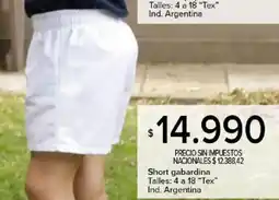 Carrefour Tex short gabardina oferta