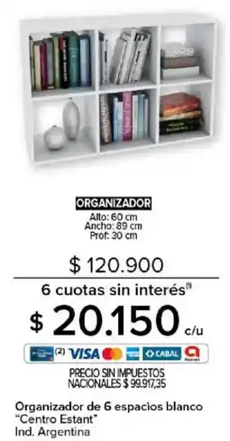 Carrefour Centro estant organizador de 6 espacios blanco oferta
