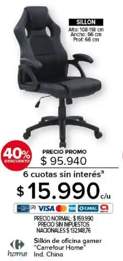 Carrefour Carrefour home sillón de oficina gamer oferta
