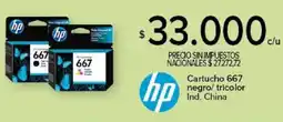 Carrefour Hp cartucho 667 negro/tricolor oferta