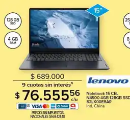 Carrefour Lenovo notebook 15 cel oferta