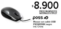 Carrefour Mouse con cable usb psom05bk negro oferta