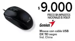 Carrefour Genius mouse con cable usb dx 110 negro oferta