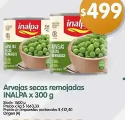 Supermercados Buenos Días Inalpa arvejas secas remojadas oferta