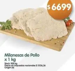 Supermercados Buenos Días Milanesas de pollo oferta