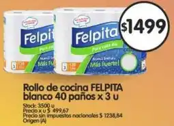 Supermercados Buenos Días Felpita rollo de cocina blanco oferta