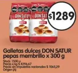 Supermercados Buenos Días Don satur galletas dulces pepas membrillo oferta