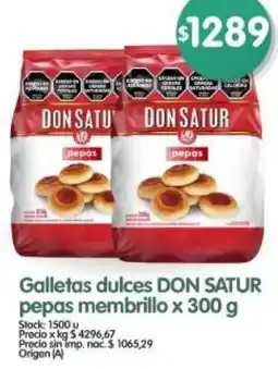 Supermercados Buenos Días Don satur galletas dulces pepas membrillo oferta