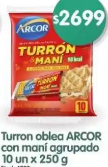 Supermercados Buenos Días Arcor turron oblea con mani agrupado oferta