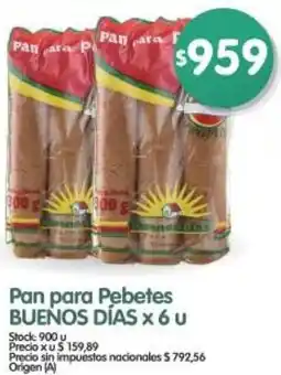 Supermercados Buenos Días Buenos días pan para pebetes oferta