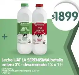Supermercados Buenos Días La serenisima leche uat botella entera 3%-descremada 1% oferta