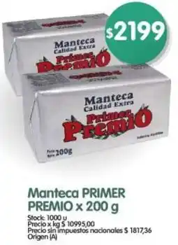 Supermercados Buenos Días Primer premio manteca oferta