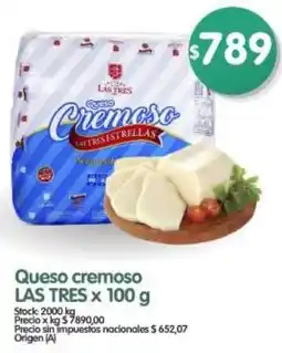 Supermercados Buenos Días Las tres queso cremoso oferta