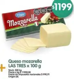 Supermercados Buenos Días Las tres queso mozarella oferta