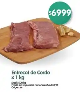 Supermercados Buenos Días Entrecot de cerdo oferta