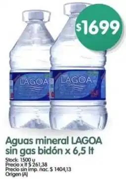 Supermercados Buenos Días Lagoa aguas mineral sin gas bidón oferta