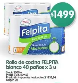 Supermercados Buenos Días Felpita rollo de cocina blanco oferta