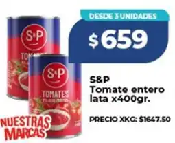 Supermayorista Vital S&P tomate entero lata x400gr. oferta