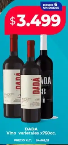 Supermayorista Vital Dadá vino varietales oferta