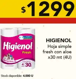 Nini Mayorista Higienol hoja simple fresh con aloe oferta