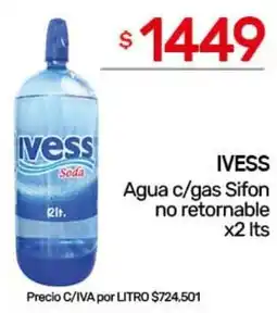 Nini Mayorista Ivess agua c/gas sifon no retornable oferta
