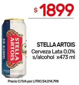Nini Mayorista Stella artois cerveza lata 0.0% s/alcohol oferta