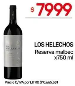 Nini Mayorista Los helechos reserva malbec oferta