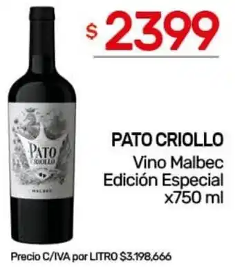 Nini Mayorista Pato criollo vino malbec edición especial oferta