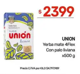 Nini Mayorista Union yerba mate 4flex con palo liviana oferta