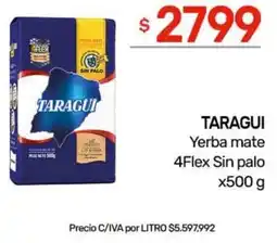 Nini Mayorista Taragui yerba mate 4flex sin palo oferta