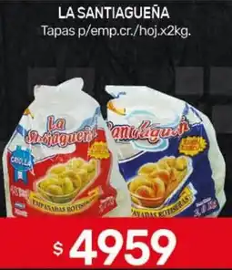 Nini Mayorista La santiagueña tapas p/emp.cr./hoj. oferta